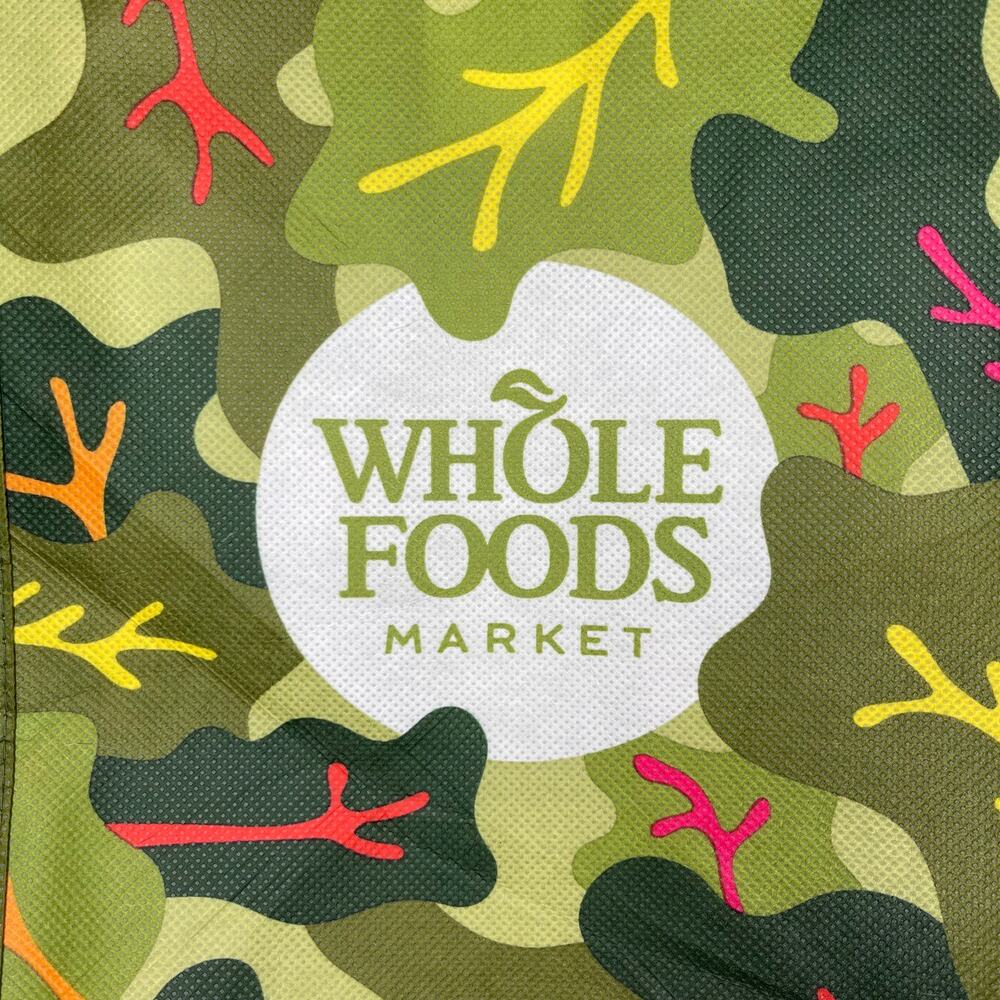 Whole Foods Market Mini Tote Reusable Shopping Bag — Green Garden Leaf Print NEW - Picture 6 of 16
